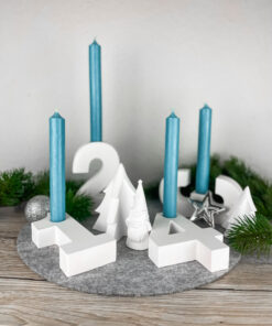 Moderner Adventskranz Zahlen aus Keramik – Bild 12
