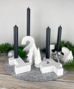 Moderner Adventskranz Zahlen aus Keramik – Bild 11