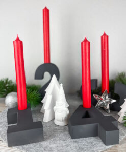 Moderner Adventskranz Zahlen aus Keramik – Bild 15