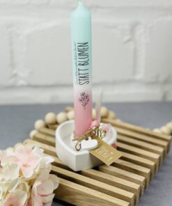 Kerzenständer in Herzform mit Stabkerze