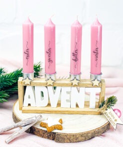 Moderner kleiner Adventskrant ADVENT rosa