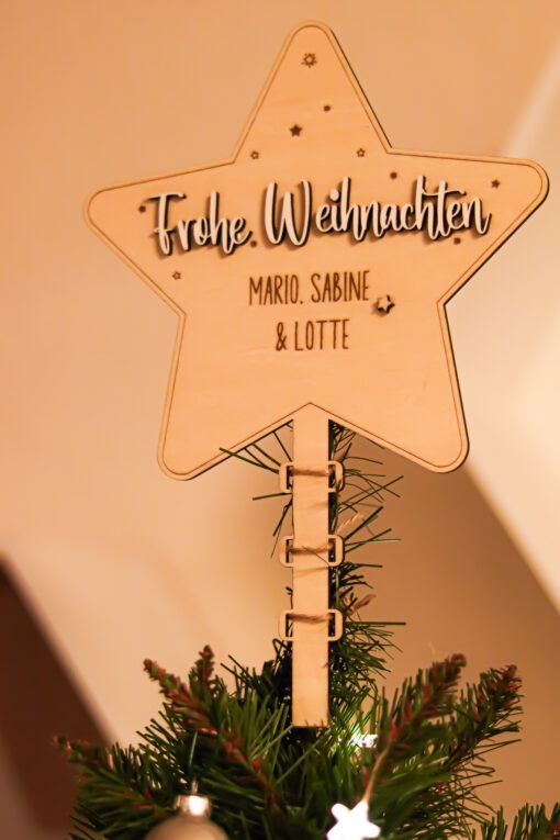 Weihnachtsbaumspitze mit Personalisierung