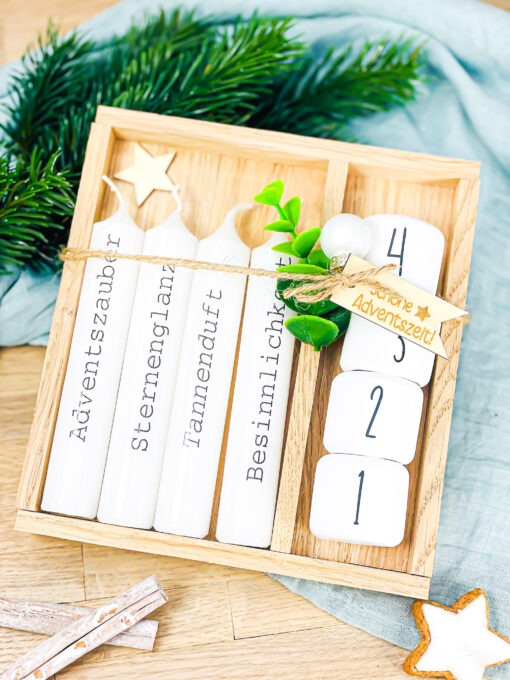 Geschenkbox Advent Adventskranz Kerzen