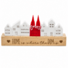 Häuserleiste mit kleinem Kölner Dom in rot Deko