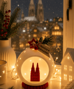 Kölner Dom Schneekugel aus PLA – handbemalt mit Mini-Dom ❤️ – Bild 3