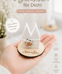 Mini Kölner Dom in Geschenkverpackung – liebevolles Köln Mitbringsel mit Holzteller und Geschenkbox
