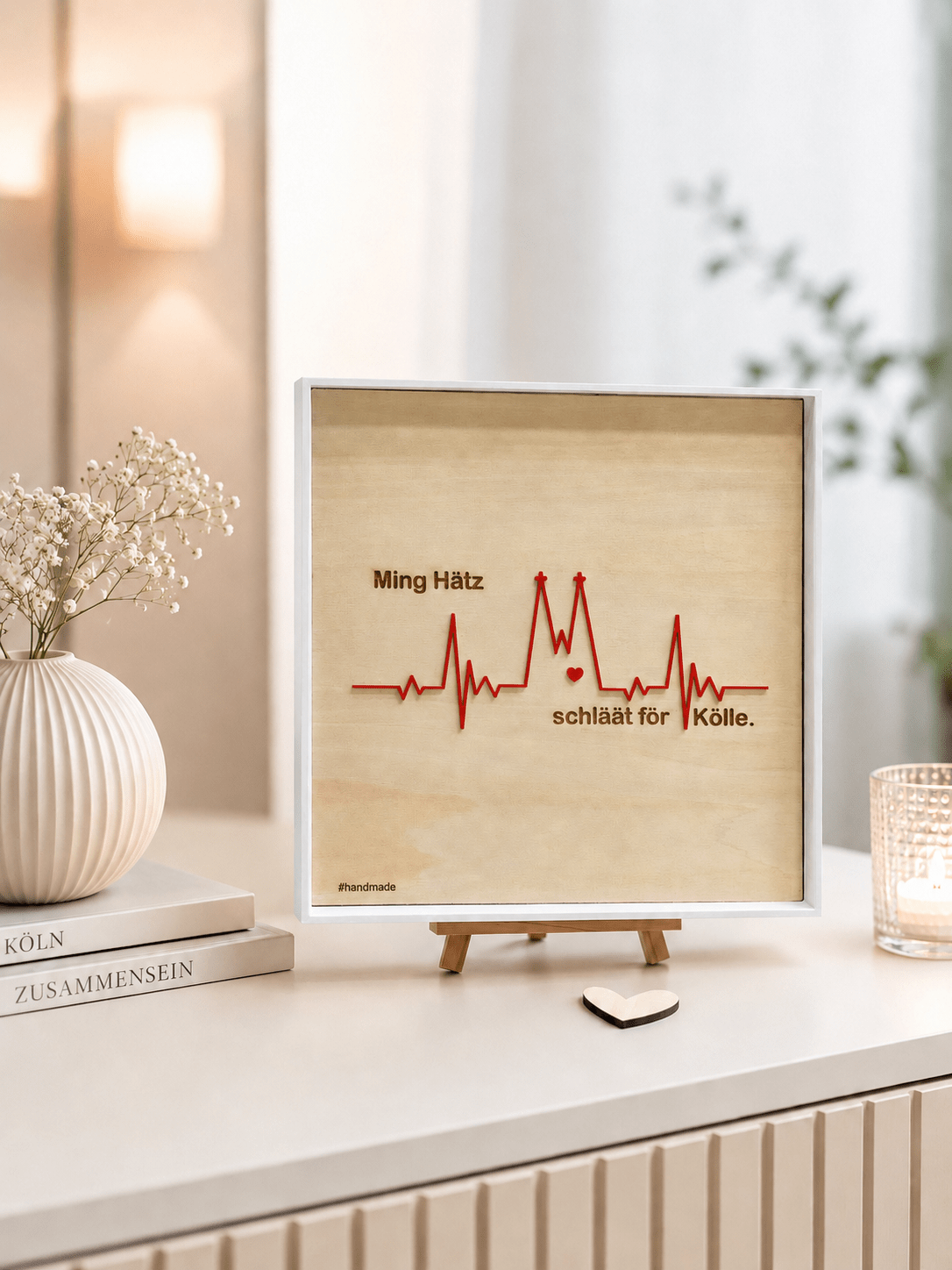 Köln Bild mit Kölner Dom und EKG Herzschlag